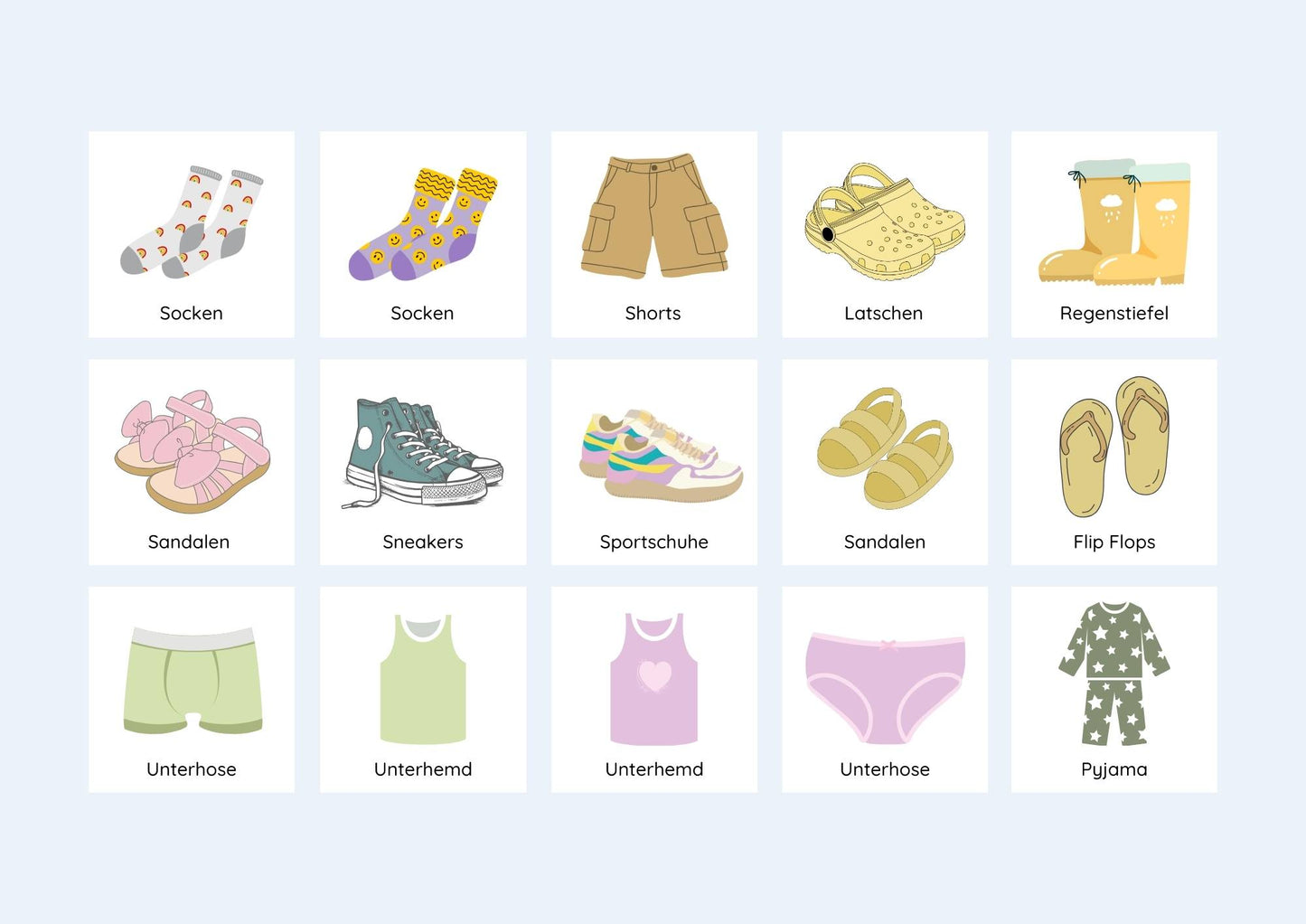 Anziehkarten zum Selbstausdrucken - Frühling/Sommer Edition