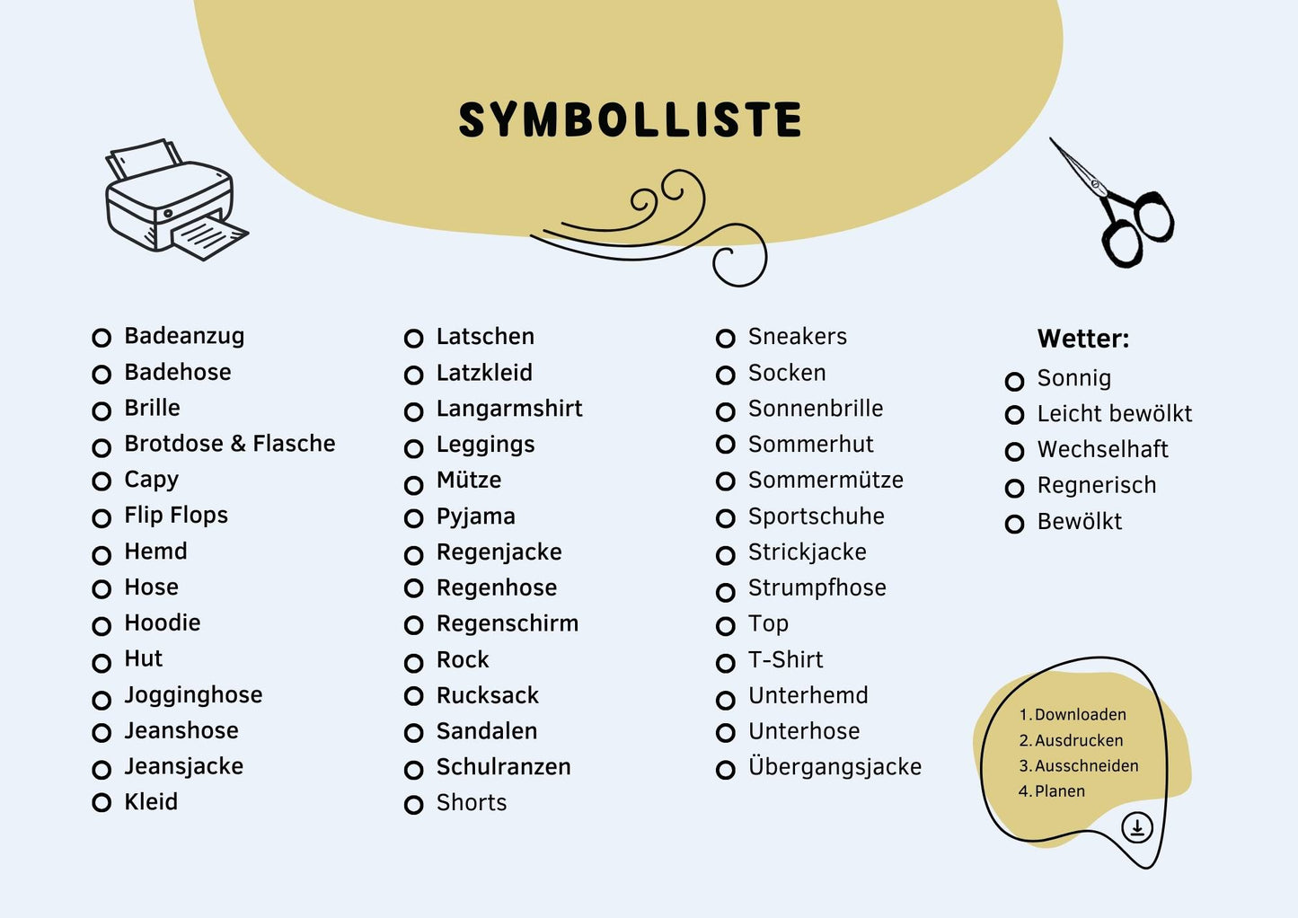 Anziehkarten zum Selbstausdrucken - Frühling/Sommer Edition