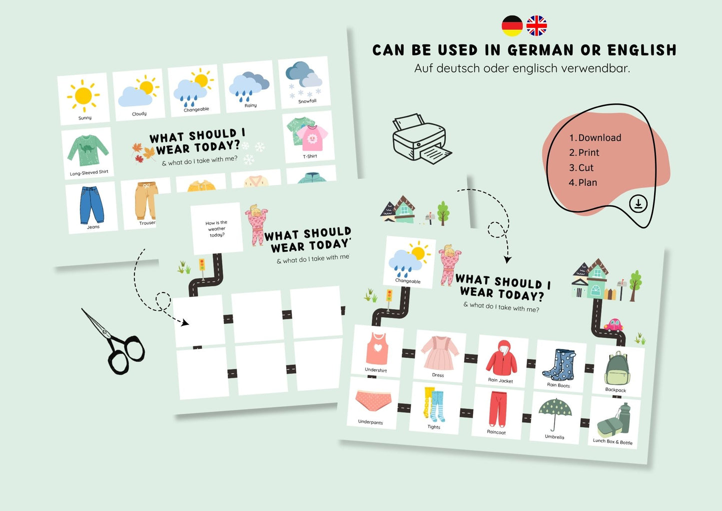 Anziehkarten zum Selbstausdrucken - Herbst/Winter Edition