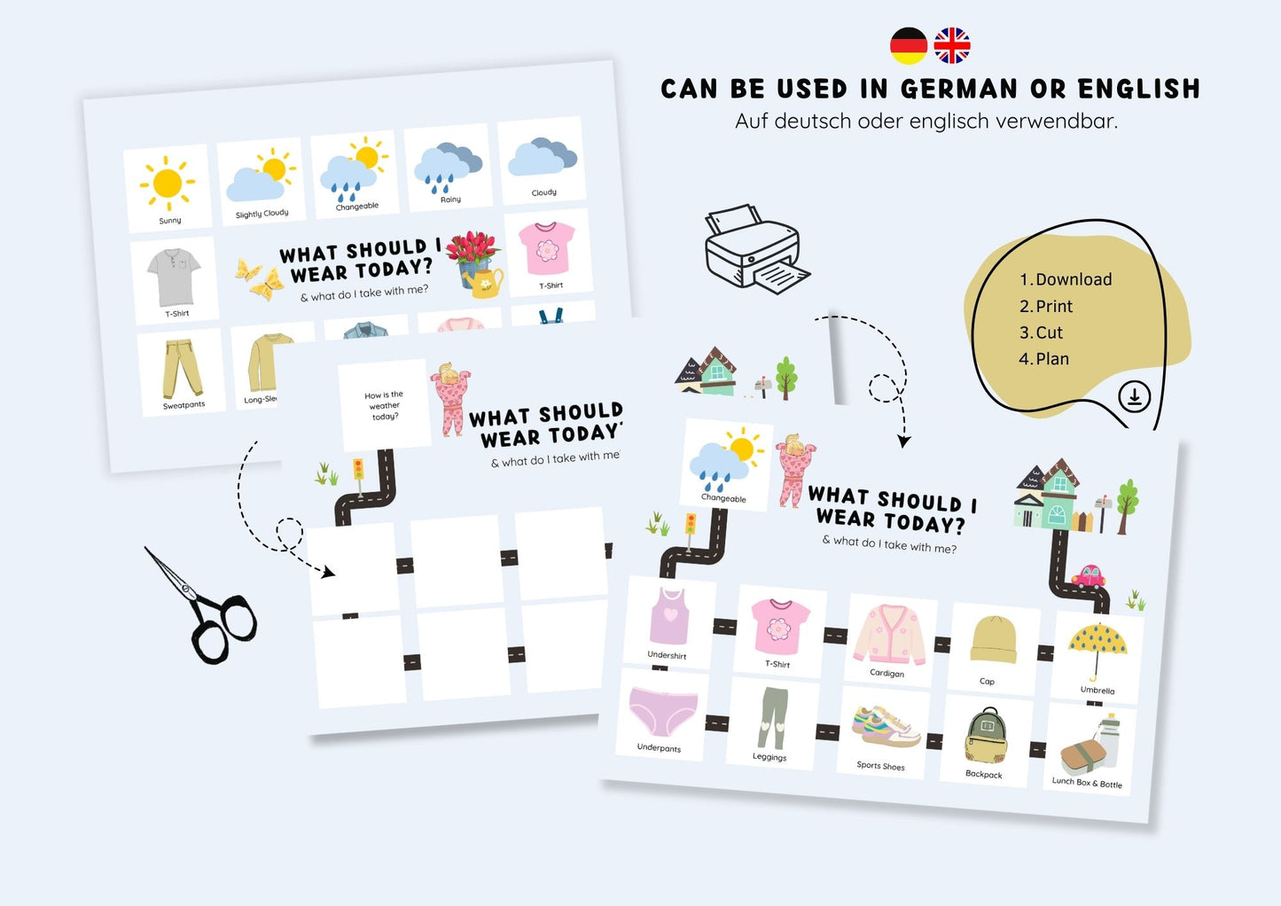 Anziehkarten zum Selbstausdrucken - Frühling/Sommer Edition