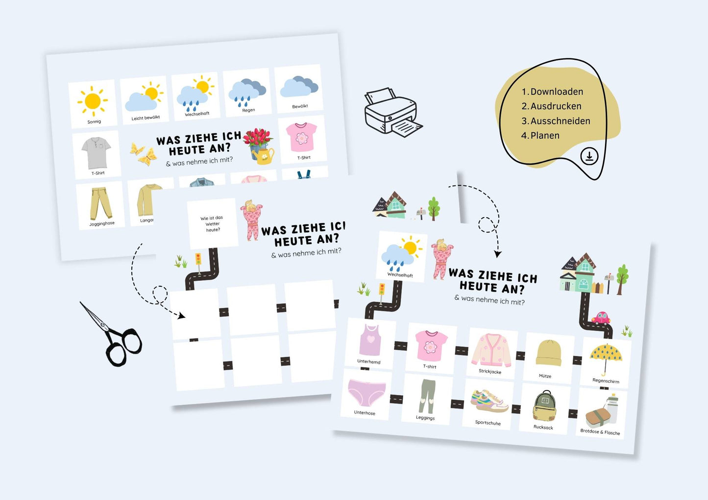 Anziehkarten zum Selbstausdrucken - Frühling/Sommer Edition