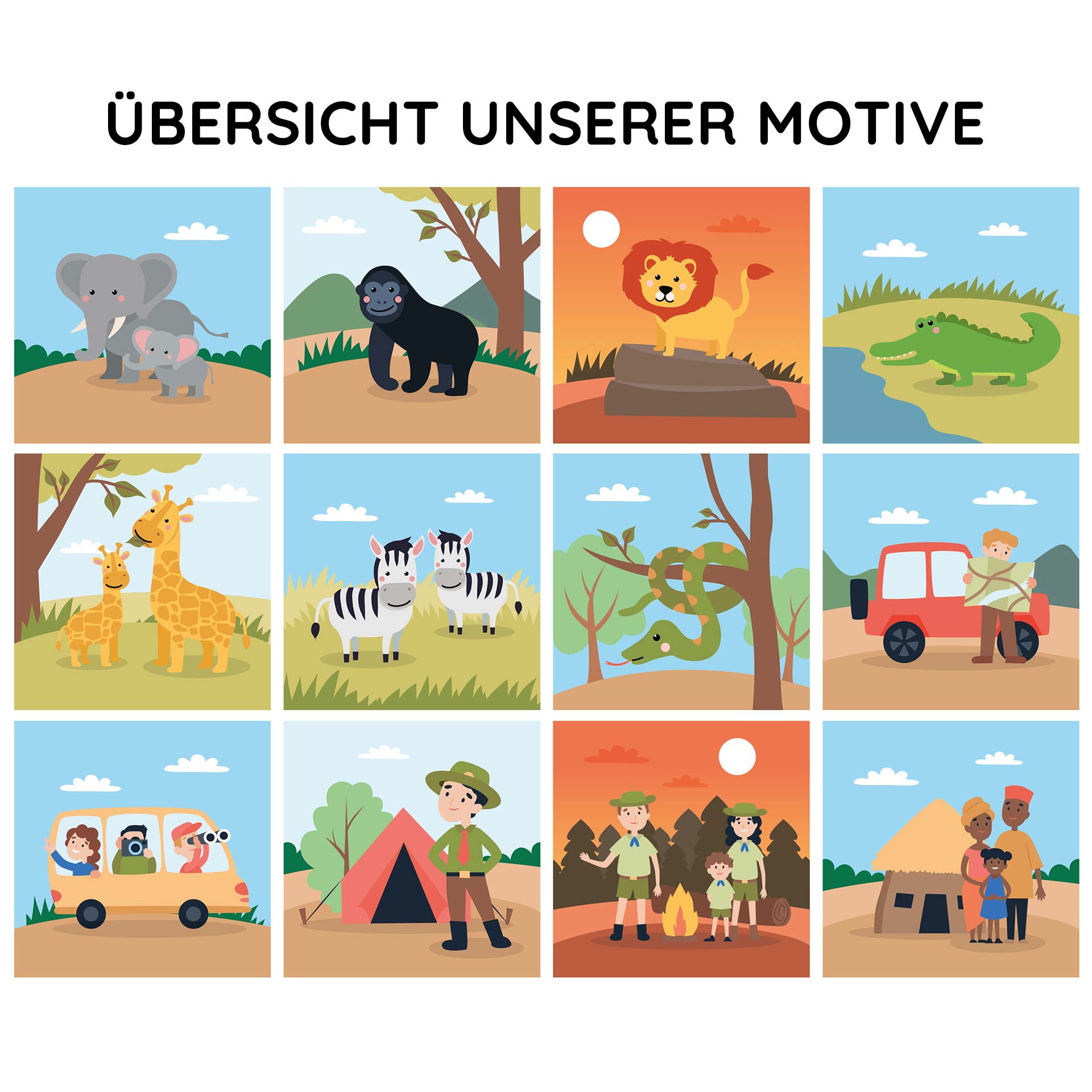 übersicht der safari motive