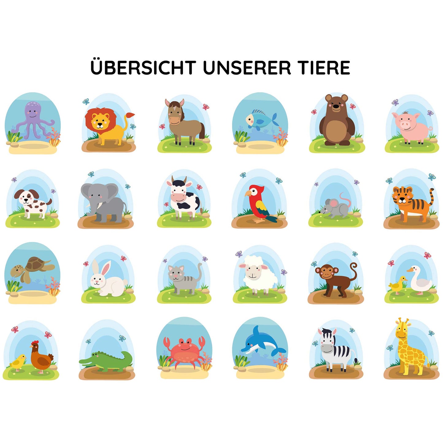 Flashcards "Animals" - German/Ukrainian 🇩🇪 🇺🇦