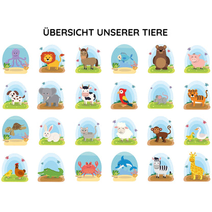 Flashcards "Animals" - German/Ukrainian 🇩🇪 🇺🇦