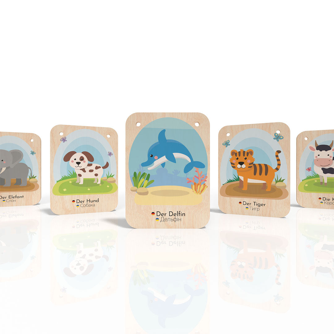 Flashcards "Animals" - German/Ukrainian 🇩🇪 🇺🇦