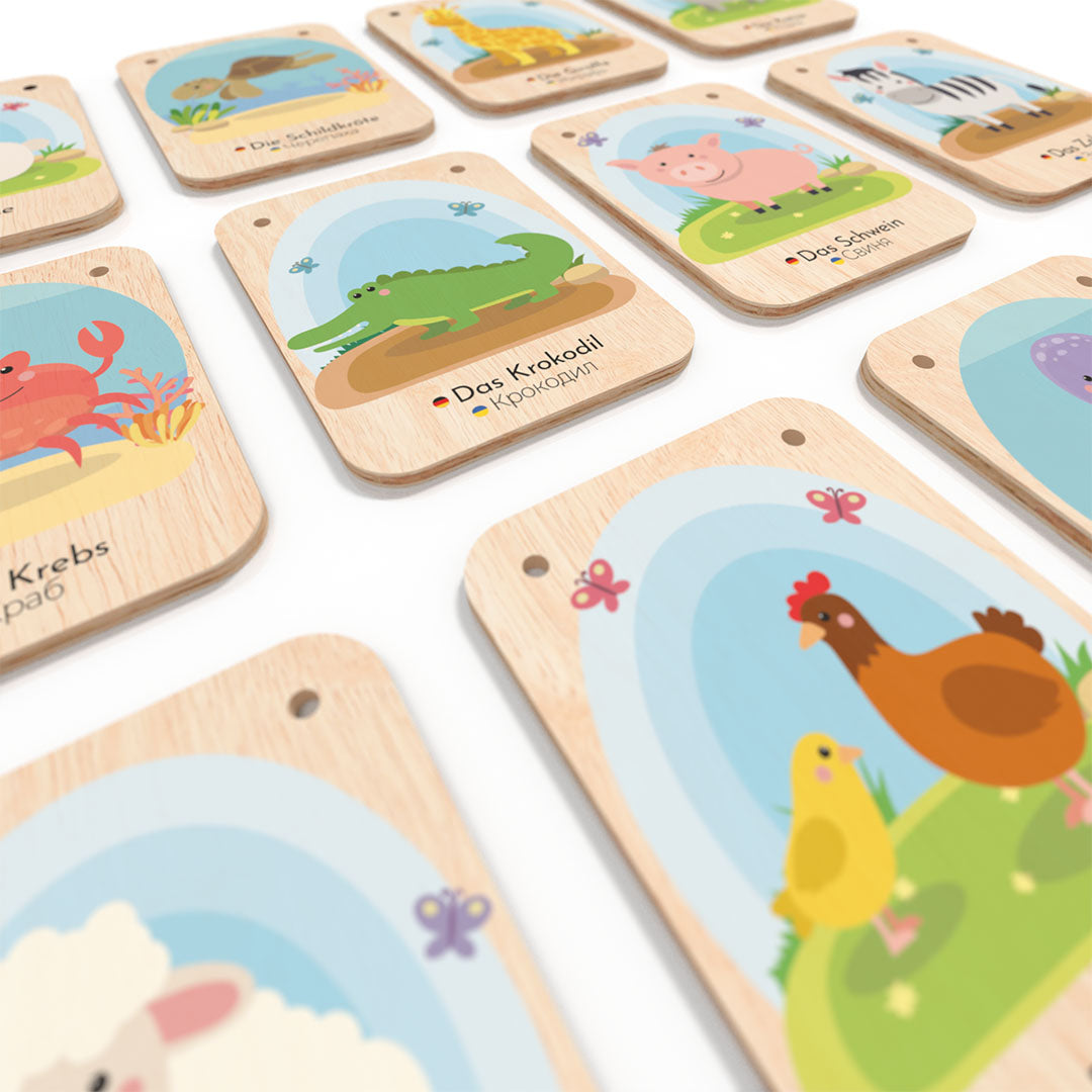 Flashcards "Animals" - German/Ukrainian 🇩🇪 🇺🇦