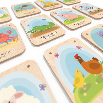 Flashcards "Animals" - German/Ukrainian 🇩🇪 🇺🇦