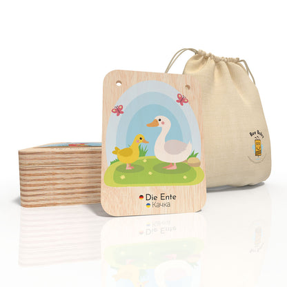 Flashcards "Animals" - German/Ukrainian 🇩🇪 🇺🇦