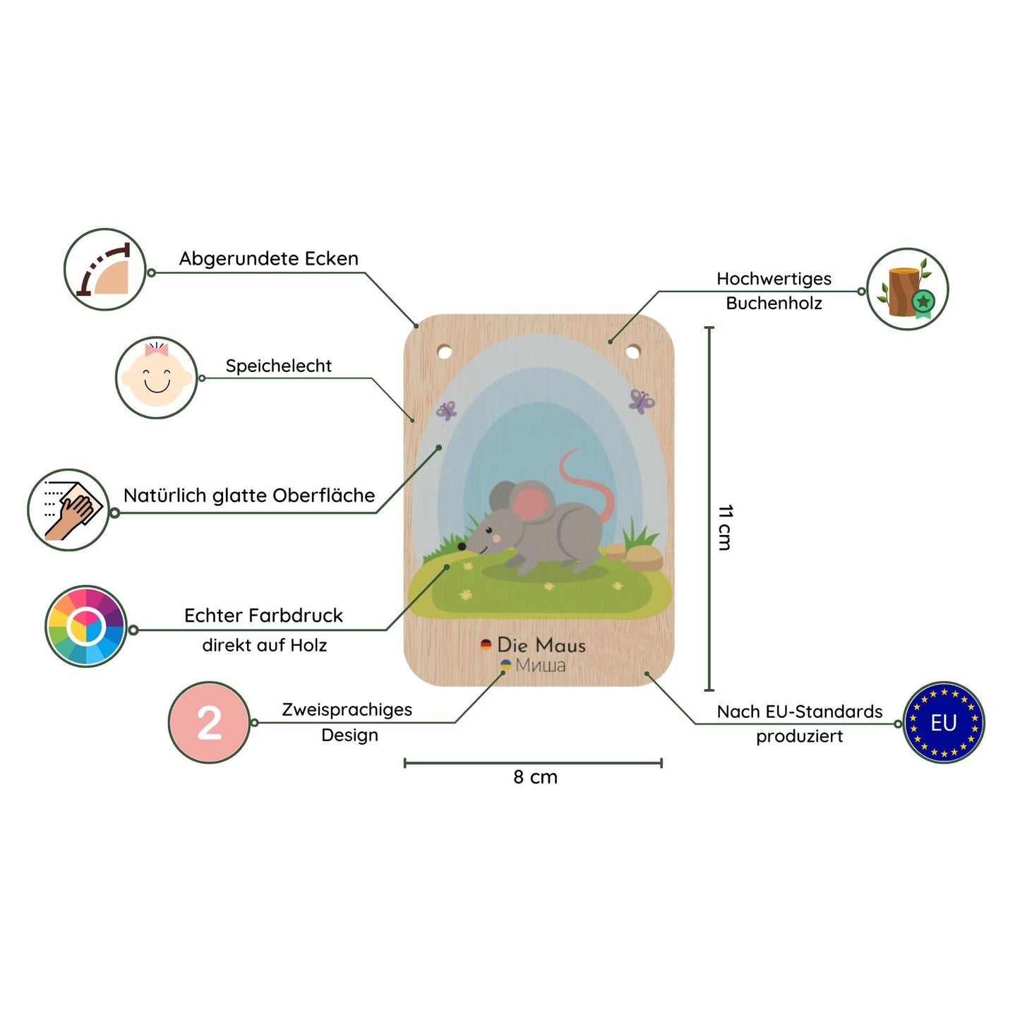 Flashcards "Animals" - German/Ukrainian 🇩🇪 🇺🇦