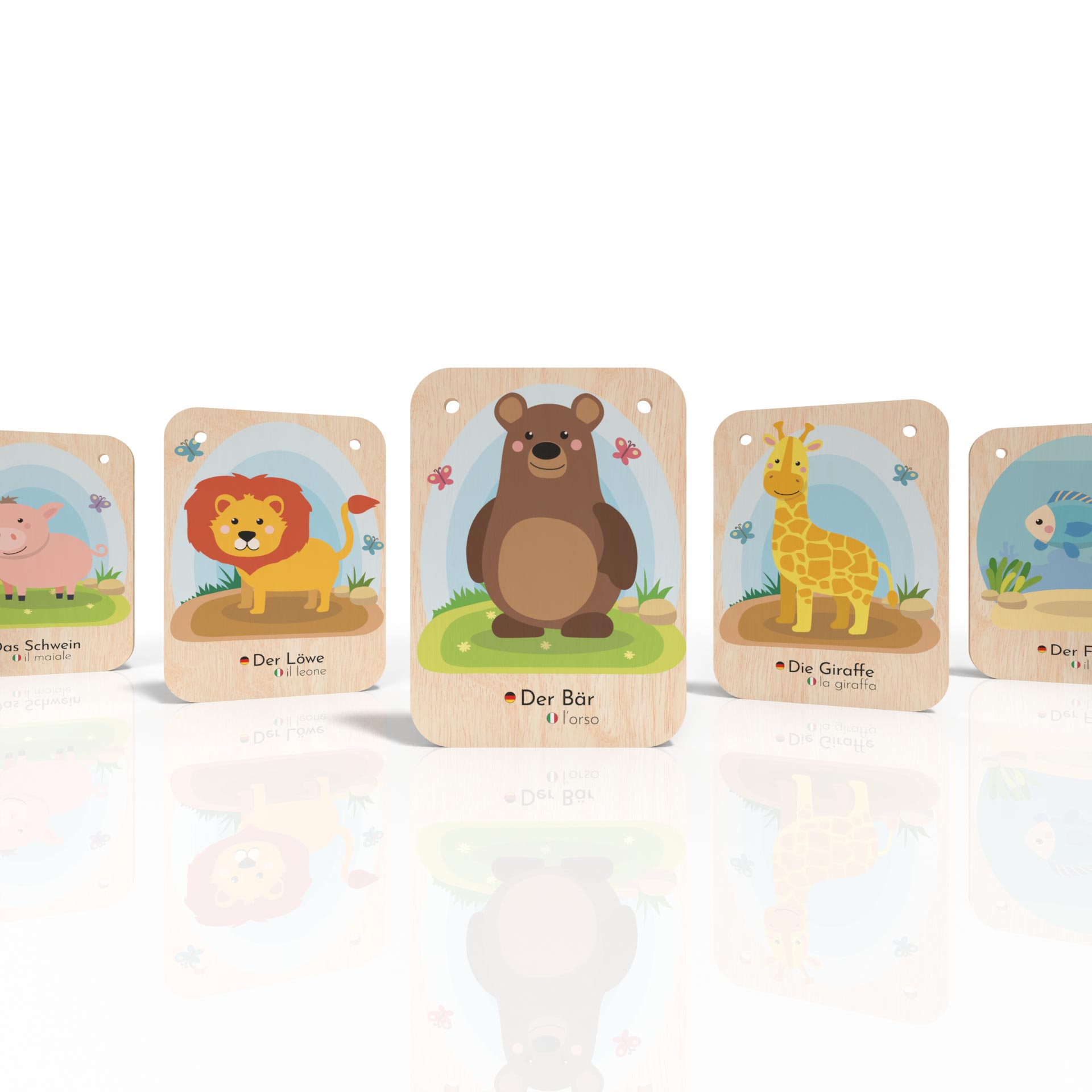 5 Lernkarten in deutsch italienisch